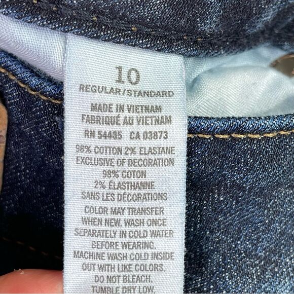 American Eagle Artist Jeans Women's 10 Blue Crop Straight Low Rise Dark Denim - Picture 7 of 12